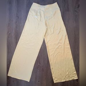Butter yellow silk pants